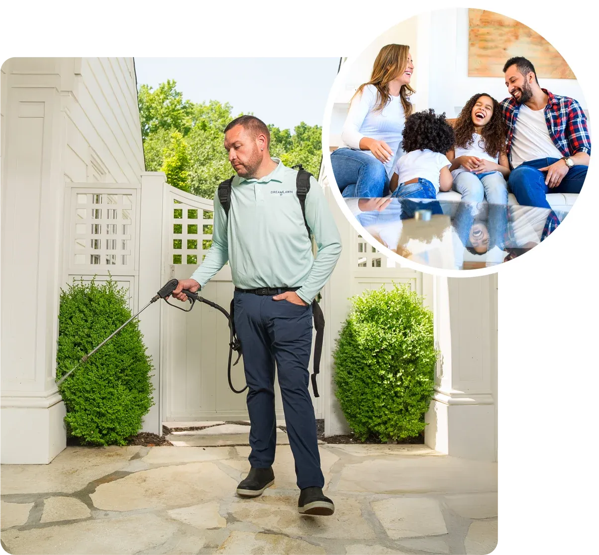 family laughing and playing in pest free home