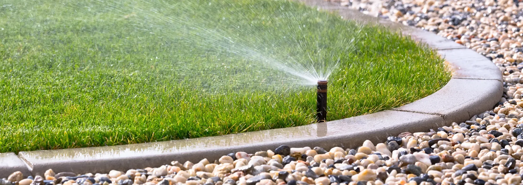 sprinkler watering lawn